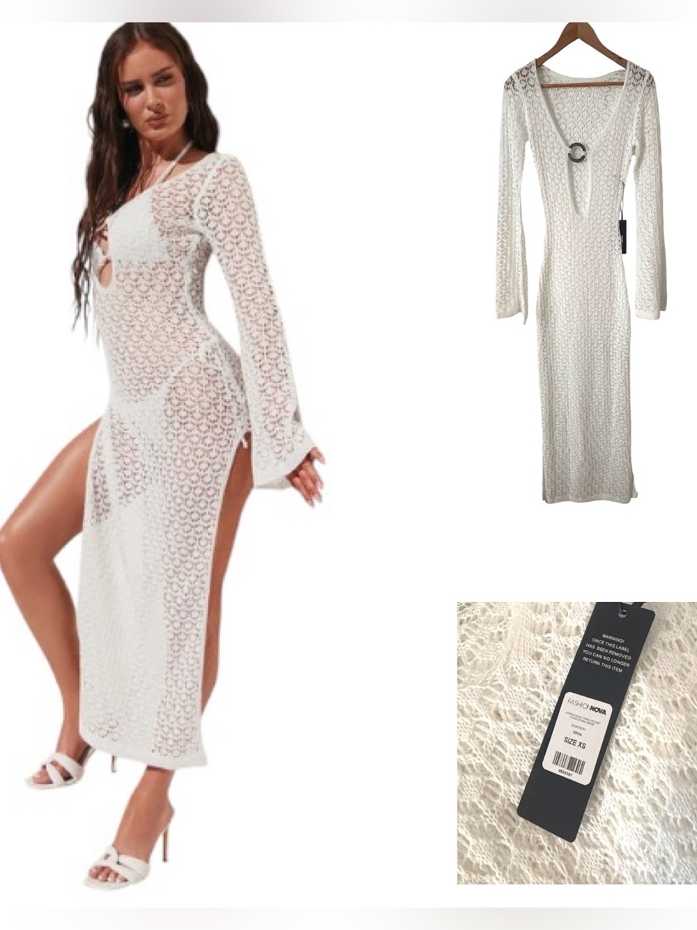 Fashion Nova Athena Crochet Maxi Dress